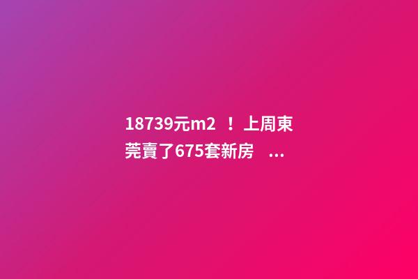 18739元/m2！上周東莞賣了675套新房，這個(gè)鎮(zhèn)房價(jià)突破3萬/m2！